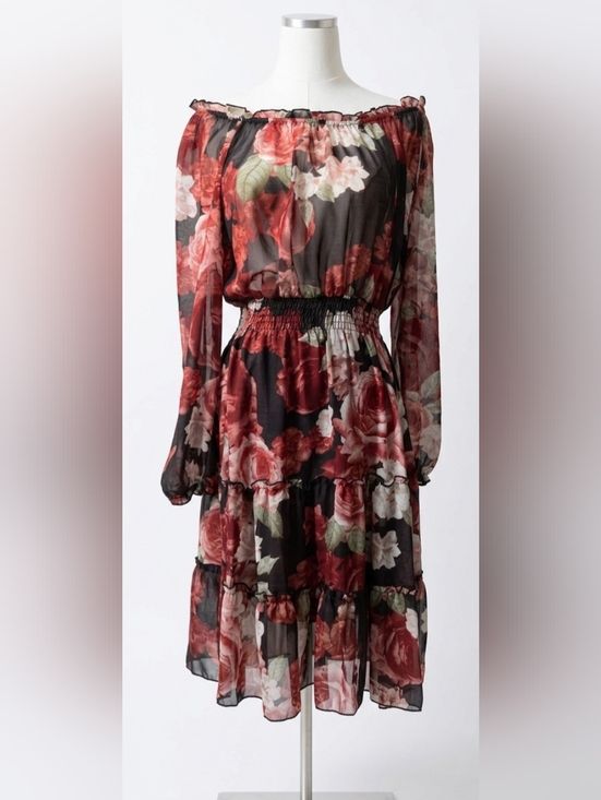 Kate And Lily Dresses & Skirts - Kate And Lilly Off-Shoulder Floral Tiered Maxi Dress Size 12